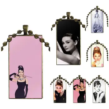 Design Fashion Vintage Glass Women Rectangle Necklace Pendants For Women Fashion Jewelry With Audrey Hepburn 
Design Fashion Vintage Glass Women Rectangle Necklace Pendants For Women Fashion Jewelry With Audrey Hepburn