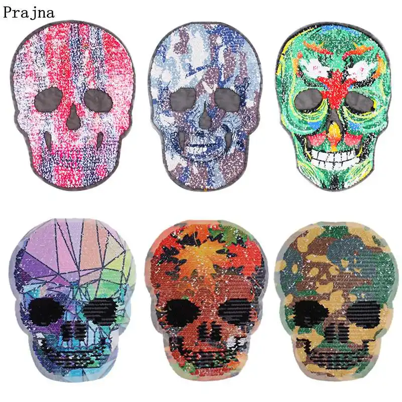 Prajna Skull Reversible Change Color Sequins Sew On Patches For Clothing Applique DIY Patch Apparel Accessories Jacket Clothing
Prajna Skull Reversible Change Color Sequins Sew On Patches For Clothing Applique DIY Patch Apparel Accessories Jacket Clothing