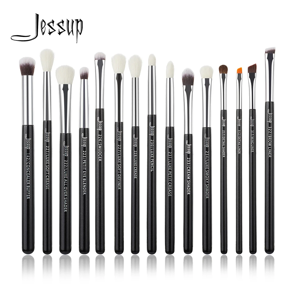 Jessup 15Pcs Профессиональные кисти для макияж.а Набор кистей макияжа Подводка глаз