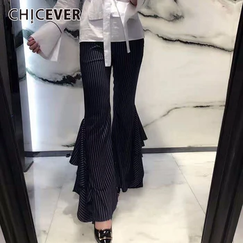 CHICEVER Women's Pants High Waist Ruffles Striped Flare Trousers For Women Casual Large Size 2020 Spring Fashion Tide
CHICEVER Women's Pants High Waist Ruffles Striped Flare Trousers For Women Casual Large Size 2020 Spring Fashion Tide