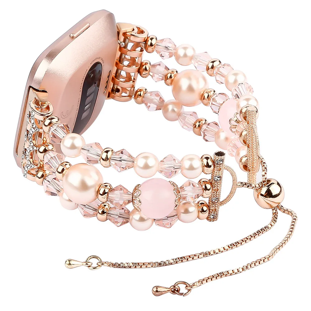 Smart Watch Band for Fitbit Versa Agate Beads Elastic Chain Bracelet Strap Women/Female Replacement Wristband Belt Accessories 
Smart Watch Band for Fitbit Versa Agate Beads Elastic Chain Bracelet Strap Women/Female Replacement Wristband Belt Accessories
