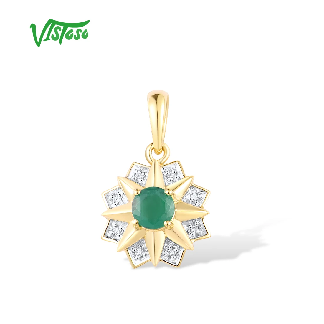 VISTOSO Gold Pendants For Women Authentic 14K 585 Yellow Gold Sparkling Emerald Diamond Star Pendant Elegant Gifts Fine Jewelry
VISTOSO Gold Pendants For Women Authentic 14K 585 Yellow Gold Sparkling Emerald Diamond Star Pendant Elegant Gifts Fine Jewelry