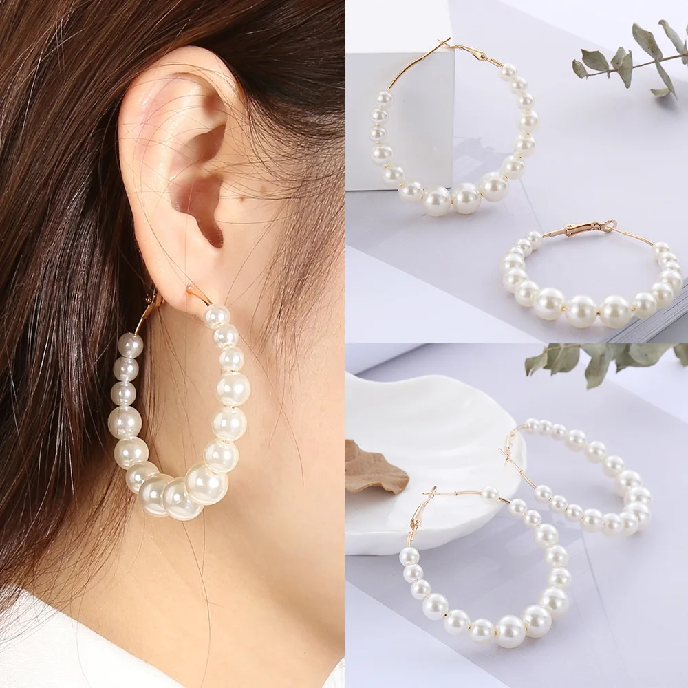Luxury Elegant White Pearls Round Hoop Earrings Women Oversize Pearl Circle Exaggeration Fashion Jewelry Aros Mujer
Luxury Elegant White Pearls Round Hoop Earrings Women Oversize Pearl Circle Exaggeration Fashion Jewelry Aros Mujer