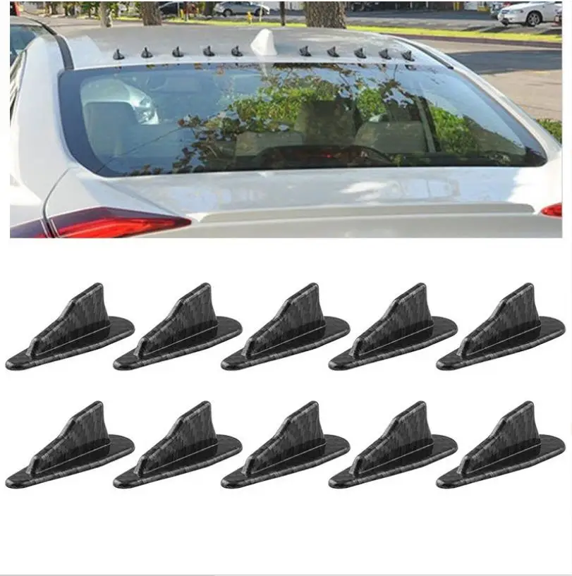 10pcs Car-Styling Universal Black And Carbon Fiber Grain Shark Fin Sticker For Car Decoration Diffuser Vortex Generator Roof 
10pcs Car-Styling Universal Black And Carbon Fiber Grain Shark Fin Sticker For Car Decoration Diffuser Vortex Generator Roof