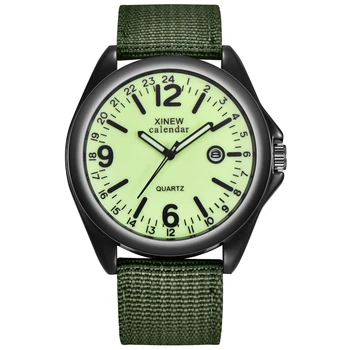 

XINEW Mens Brand Latest Watches Fashion Nylon Band Calendar Sports Military Quartz Wristwatches Relojes Lujo Marcas Men 2020