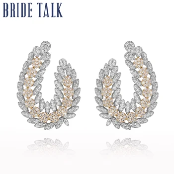 Bride Talk Famous Design Luxury Popular Geometry Flower Full Micro Paved Cubic Zirconia CZ Wedding Earring Fashion Women Jewelry
Bride Talk Famous Design Luxury Popular Geometry Flower Full Micro Paved Cubic Zirconia CZ Wedding Earring Fashion Women Jewelry
