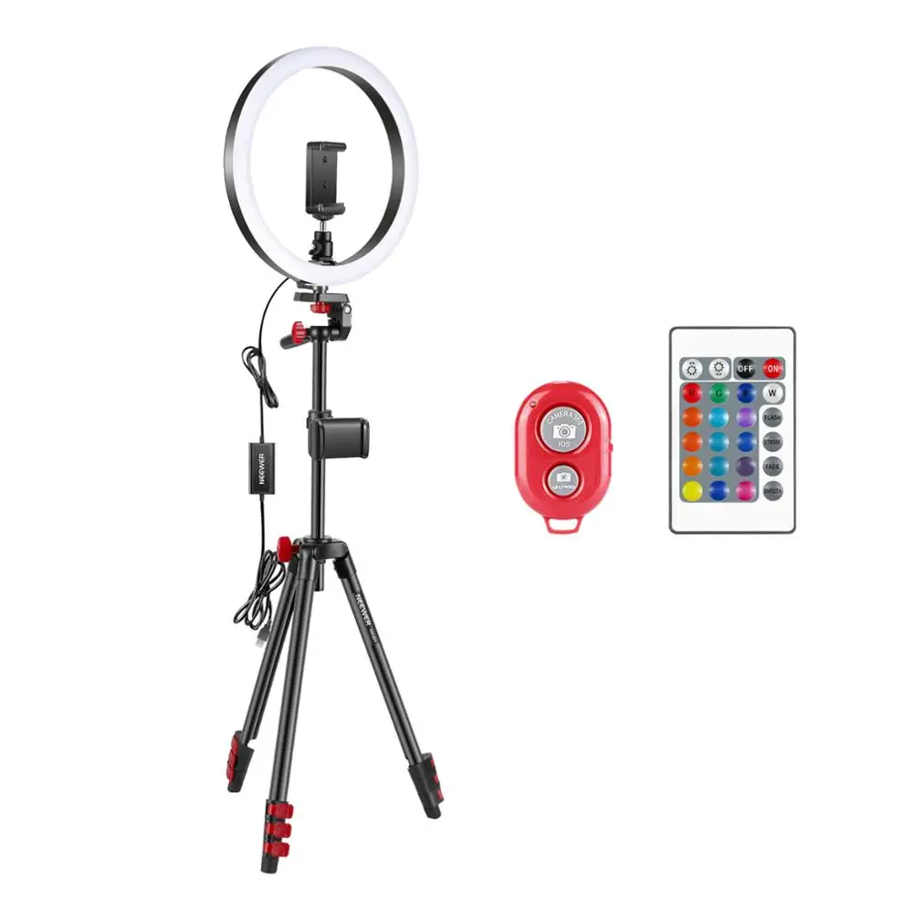 Neewer 12-inch RGB Ring Light Selfie Light Ring with Tripod Stand & Phone Holder, Infrared Remote Control, Dimmable 16 Colors
Neewer 12-inch RGB Ring Light Selfie Light Ring with Tripod Stand & Phone Holder, Infrared Remote Control, Dimmable 16 Colors