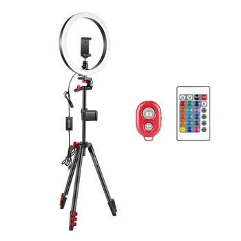 Neewer 12-inch RGB Ring Light Selfie Light Ring with Tripod Stand & Phone Holder, Infrared Remote Control, Dimmable 16 Colors 
Neewer 12-inch RGB Ring Light Selfie Light Ring with Tripod Stand & Phone Holder, Infrared Remote Control, Dimmable 16 Colors