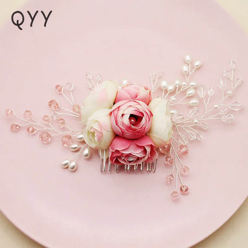 QYY Fashion Pearls Handmade Rose Flower Hair Comb Headpieces Artificial Crystal Wedding Hair Accessories Jewelry Women Bridal
QYY Fashion Pearls Handmade Rose Flower Hair Comb Headpieces Artificial Crystal Wedding Hair Accessories Jewelry Women Bridal