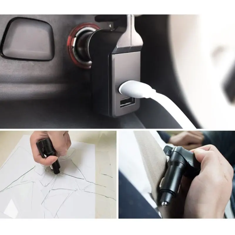 USB Emergency Escape Tool: Life-Saving Rescue Car Charger, Spring Loaded Window Breaker, Seat belt Cutter, Dual USB Port
USB Emergency Escape Tool: Life-Saving Rescue Car Charger, Spring Loaded Window Breaker, Seat belt Cutter, Dual USB Port