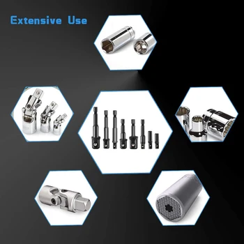16PC Socket Adapter Impact Hex Shank Drill Bits Bar Set Drill Adapter Set for Automotive DIY and Home Repair Tool Kits