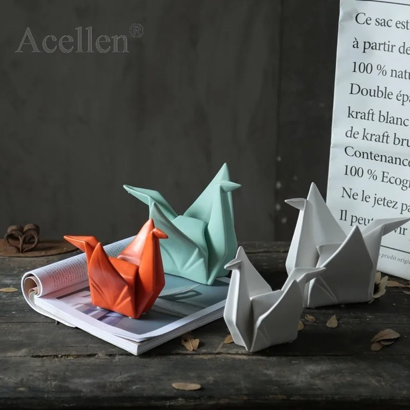 Porcelain Paper Crane Figurines Geometric Ornaments Home Decor Modern Nordic Creative Living Room Decoration Accessories Crafts
Porcelain Paper Crane Figurines Geometric Ornaments Home Decor Modern Nordic Creative Living Room Decoration Accessories Crafts