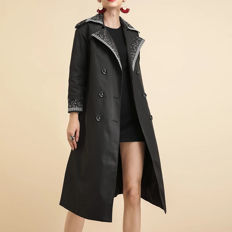 HIGH QUALITY New Stylish 2019 Designer Trench Women's Double Breasted Buttons Brief Embroidery Long Trench Coat
HIGH QUALITY New Stylish 2019 Designer Trench Women's Double Breasted Buttons Brief Embroidery Long Trench Coat