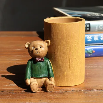 Resin pen container cute cartoon bear Korean creative gifts fashion ornaments makeup pen holder multifunction Storage box CL2577
Resin pen container cute cartoon bear Korean creative gifts fashion ornaments makeup pen holder multifunction Storage box CL2577