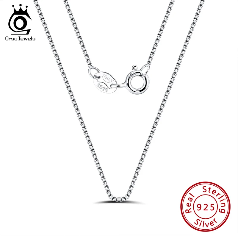 ORSA JEWELS Italian 0.6mm Box Chain Necklace 925 Sterling Silver Pendant Necklaces Chains For Women Fine Jewelry SC07-P 
ORSA JEWELS Italian 0.6mm Box Chain Necklace 925 Sterling Silver Pendant Necklaces Chains For Women Fine Jewelry SC07-P