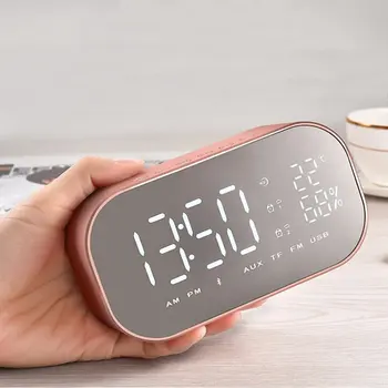 Wireless Bluetooth Subwoofer Bedside Speaker with FM Radio LED Smooth Alarm Clock Mirror Display Support Aux TF USB Music Player
Wireless Bluetooth Subwoofer Bedside Speaker with FM Radio LED Smooth Alarm Clock Mirror Display Support Aux TF USB Music Player