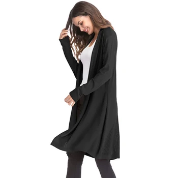 Casual Thin Section Hollow Out Turn Down Collar Long Sweater Cardigan Coat Open Stitch Women Thin Hollow Solid Color Drape Coat
Casual Thin Section Hollow Out Turn Down Collar Long Sweater Cardigan Coat Open Stitch Women Thin Hollow Solid Color Drape Coat