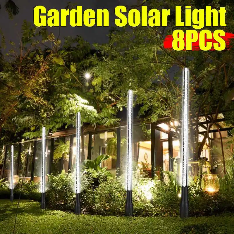 8PCS Solar Power Tube Lights Lamps Acrylic Bubble Pathway Lawn Landscape Decoration Garden Stick Stake Light Lamp Set
8PCS Solar Power Tube Lights Lamps Acrylic Bubble Pathway Lawn Landscape Decoration Garden Stick Stake Light Lamp Set