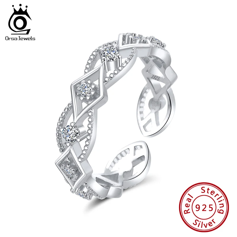 ORSA JEWELS 925 Sterling Flower Crystal Geometric Open Rings With AAAA Zircon Finger Rings Fine Jewerly Wedding Gift OSR151
ORSA JEWELS 925 Sterling Flower Crystal Geometric Open Rings With AAAA Zircon Finger Rings Fine Jewerly Wedding Gift OSR151