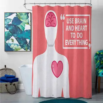Shower Curtains for Bathroom Periodic Table Quotes,Human Shape with Words Use Brain and Heart to do Everything Relationship
Shower Curtains for Bathroom Periodic Table Quotes,Human Shape with Words Use Brain and Heart to do Everything Relationship