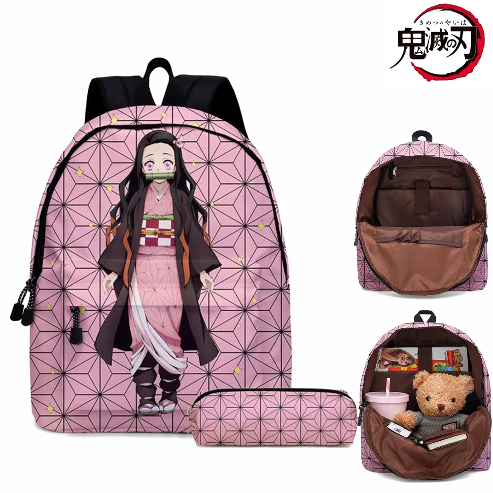 Demon Slayer Kimetsu No Yaiba Cosplay Schoolgirl Schoolbag Anime Backpack Nezuko Tanjirou Canvas Bag Gifts Boys Girls |