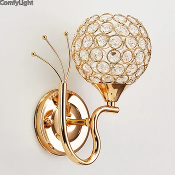 Gold Crystal Wall Lamp Light on wall Sconce Bedside Bedroom Kitchen shop Bar restaurant Dinning room E27 Iron Lighting Fixtures 
Gold Crystal Wall Lamp Light on wall Sconce Bedside Bedroom Kitchen shop Bar restaurant Dinning room E27 Iron Lighting Fixtures
