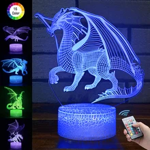 16 Color Dinosaur Night Light Remote Control Touch Control Light Lighting 3D Dragon LED Table Desk Lamp for Kids Birthday Gifts
16 Color Dinosaur Night Light Remote Control Touch Control Light Lighting 3D Dragon LED Table Desk Lamp for Kids Birthday Gifts