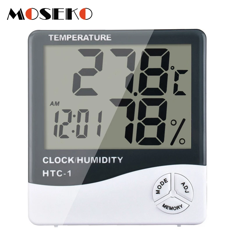 Digital Indoor Room LCD Electronic Thermometer Hygrometer Temperature Humidity Meter Sensor Weather Station Alarm Clock HTC-1
Digital Indoor Room LCD Electronic Thermometer Hygrometer Temperature Humidity Meter Sensor Weather Station Alarm Clock HTC-1