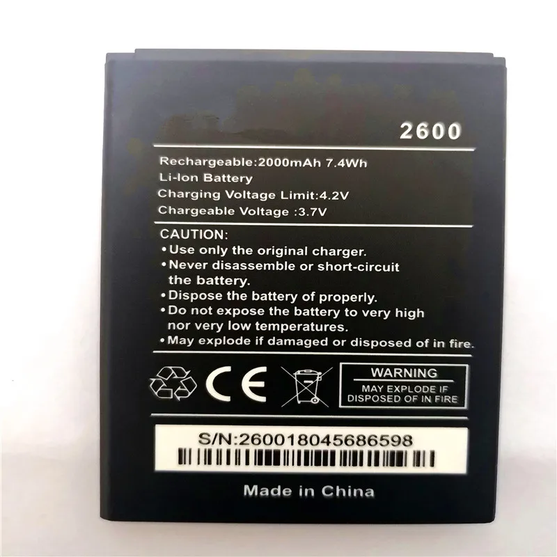 2500mAh Замена 2600 батареи сотового телефона для WIKO Мобильный телефон с подставка |