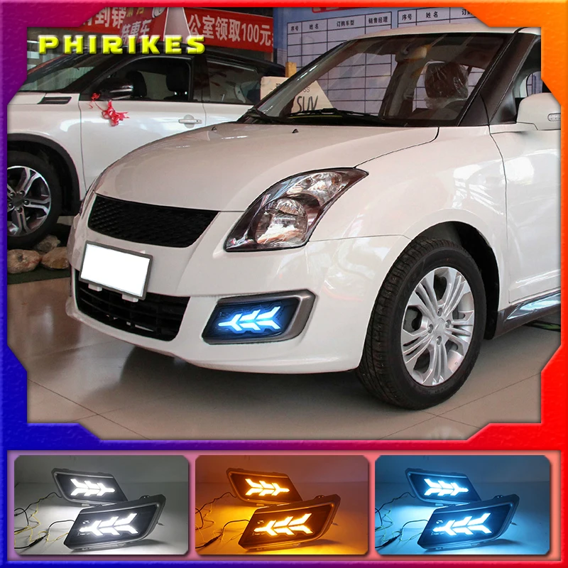 1 Set Car LED DRL Daytime Running Lights For Suzuki Swift 2013-2016 with Yellow Turning Signal fog lamp cover
1 Set Car LED DRL Daytime Running Lights For Suzuki Swift 2013-2016 with Yellow Turning Signal fog lamp cover