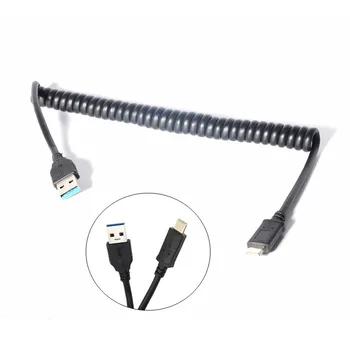 1m USB type C Spring Coiled Cable Extension portable retractable Data Charger Cord Cabo braided usb C Coil Cable
1m USB type C Spring Coiled Cable Extension portable retractable Data Charger Cord Cabo braided usb C Coil Cable