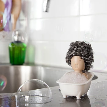 Soap Sponge Holder for Kitchen Sink Cute & Funny Dish Scrubber Holder Kitchen Organizer- Includes 1 Metal Scrubber BV789
Soap Sponge Holder for Kitchen Sink Cute & Funny Dish Scrubber Holder Kitchen Organizer- Includes 1 Metal Scrubber BV789
