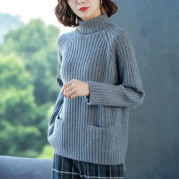 2019 casual oversize thick Autumn Winter turtleneck Sweater Pullover Women Long Sleeve chic Basic female loose Knitted Sweaters
2019 casual oversize thick Autumn Winter turtleneck Sweater Pullover Women Long Sleeve chic Basic female loose Knitted Sweaters