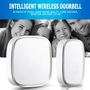 Wireless Doorbell Waterproof Self-powered Smart Door Bell Home No Battery Required Cordless Ring Dong Chime timbre calling 
Wireless Doorbell Waterproof Self-powered Smart Door Bell Home No Battery Required Cordless Ring Dong Chime timbre calling