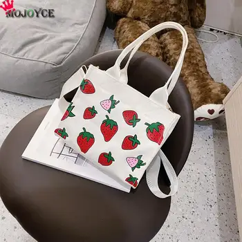 Canvas Tote Crossbody Handbags Fashion Strawberry Printed Women Shoulder Bags Popular Simple Female Daily Bag
Canvas Tote Crossbody Handbags Fashion Strawberry Printed Women Shoulder Bags Popular Simple Female Daily Bag