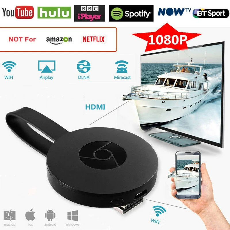 2nd Generation Mirascreen Digital HDMI Media Video Streamer TV Stick Smart TV HD Dongle Wireless WiFi Display Screen Airplay New
2nd Generation Mirascreen Digital HDMI Media Video Streamer TV Stick Smart TV HD Dongle Wireless WiFi Display Screen Airplay New