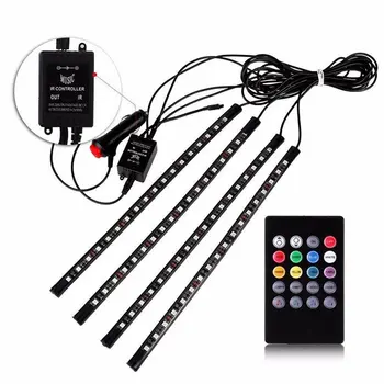 Car Styling Interior LED Neon Light Lamp Strip Decorative Light Atmosphere Ambient Light 48LED Colorful APP Control Voice
Car Styling Interior LED Neon Light Lamp Strip Decorative Light Atmosphere Ambient Light 48LED Colorful APP Control Voice