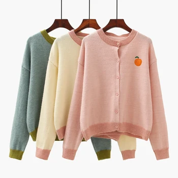 sweet knitted women sweater cardigan 2020 winter new long-sleeved loose casual solid embroidery outwear coat tops
sweet knitted women sweater cardigan 2020 winter new long-sleeved loose casual solid embroidery outwear coat tops
