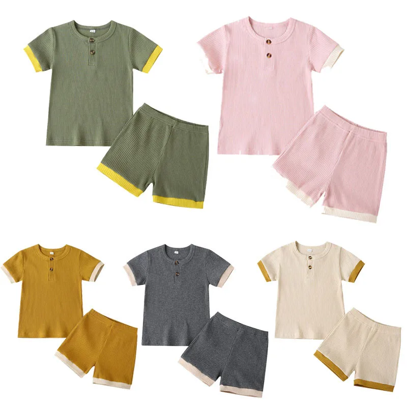 Summer Toddler Baby Boys Girls Suits Cotton Kids Outfits Children Girl Clothes Set Kids Knitted Short Sleeve T-shirts Shorts Set
Summer Toddler Baby Boys Girls Suits Cotton Kids Outfits Children Girl Clothes Set Kids Knitted Short Sleeve T-shirts Shorts Set