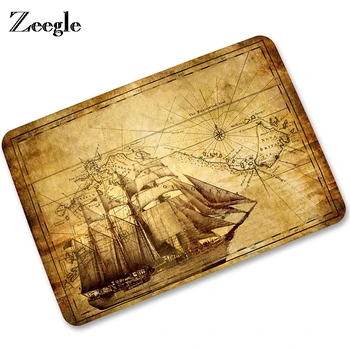 

Zeegle World Map Door Mat Carpet For Living Room Anti-slip Chair Floor Mats Bedroom Carpets Bedside Rugs Kitchen Area Rug