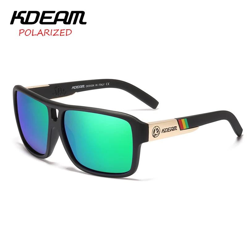 

KDEAM 2019 Sunglasses Men Sport eyewear HD Polarized Sun Glasses Square Reflective Coating Women outdoor Brand 6 colors KD520