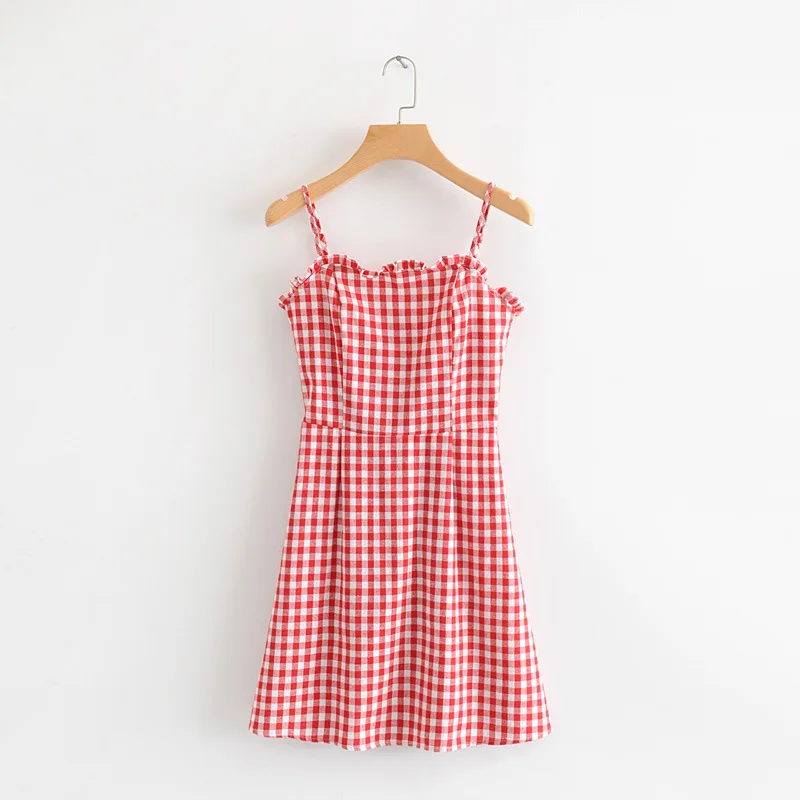 2019 Western Style Spring And Summer WOMEN'S Dress New Style Retro Plaid Camisole Flounced Dress
2019 Western Style Spring And Summer WOMEN'S Dress New Style Retro Plaid Camisole Flounced Dress