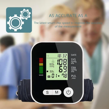 Automatic Digital Upper Arm Blood Pressure Monitor LCD & Cuff Medical Measuring BP & Rate Blood Pressure Monitors for Home
Automatic Digital Upper Arm Blood Pressure Monitor LCD & Cuff Medical Measuring BP & Rate Blood Pressure Monitors for Home