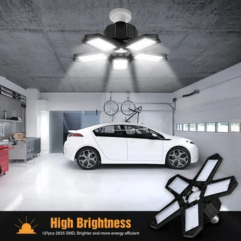 E27 Daylight LED Garage Light AC85 To 265V 360 Degrees Warehouse Workshop Deformable Panel Super Brightness Industrial Foldable
E27 Daylight LED Garage Light AC85 To 265V 360 Degrees Warehouse Workshop Deformable Panel Super Brightness Industrial Foldable