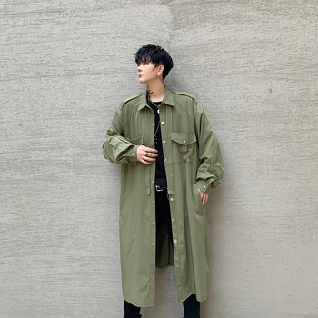 Men Dress Shirt Jacket Outerwear Tie Bow Collar Back Hole Loose Casual Long Shirt Style Coat Male Streetwear Hip Hop Windbreaker
Men Dress Shirt Jacket Outerwear Tie Bow Collar Back Hole Loose Casual Long Shirt Style Coat Male Streetwear Hip Hop Windbreaker