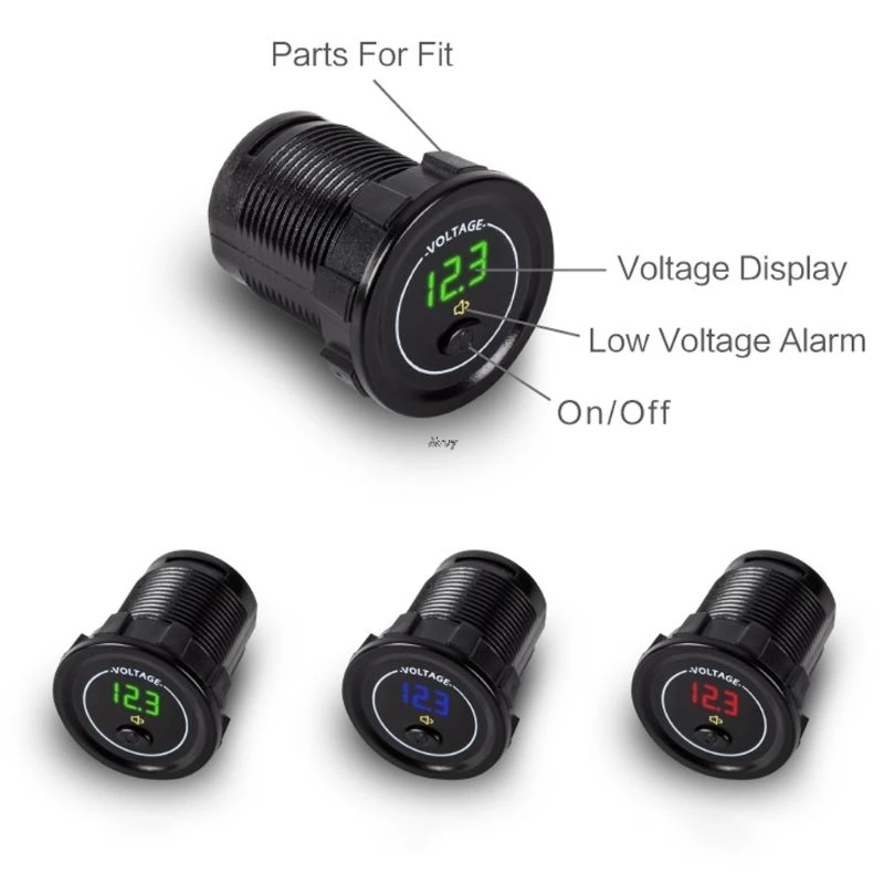 Waterproof Motorcycle Boat Car DC 12V 24V 30V LED Voltmeter Display Voltage Meter with ON OFF Switch Low Voltage Alarm
Waterproof Motorcycle Boat Car DC 12V 24V 30V LED Voltmeter Display Voltage Meter with ON OFF Switch Low Voltage Alarm