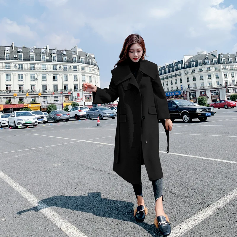 2019 New Style Overcoat Mid-length over-the-Knee Duffle Coat Women's Woolen Jacket Waist Hugging Thick Trench Coat
2019 New Style Overcoat Mid-length over-the-Knee Duffle Coat Women's Woolen Jacket Waist Hugging Thick Trench Coat