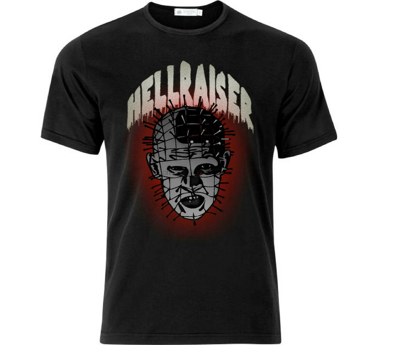 Hellraiser Вдохновленный булавка голова ужас Хэллоуин Футболка черный | Мужская