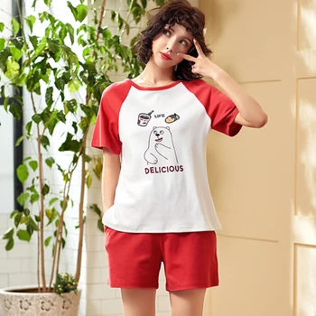 2020 Summer New Casual Pajama Sets For Women Indoor Wear Comfortable Pyjamas For Young Lady Thin Cotton Girl's Night Sleepwear
2020 Summer New Casual Pajama Sets For Women Indoor Wear Comfortable Pyjamas For Young Lady Thin Cotton Girl's Night Sleepwear