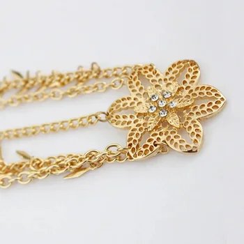 New Design Women's Fashion Metal Head Chain Headband,with Alloy Rhinestone Flower,Golden,20.6" 
New Design Women's Fashion Metal Head Chain Headband,with Alloy Rhinestone Flower,Golden,20.6"